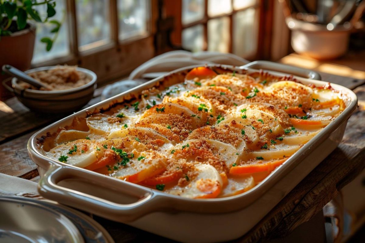 Un festin de légumes racines : explorez comment cuisiner un gratin de navets et carottes